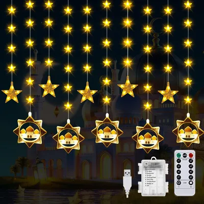 Anyingkai ramadanowy LED łańcuch świateł Eid Mubarak 3 m