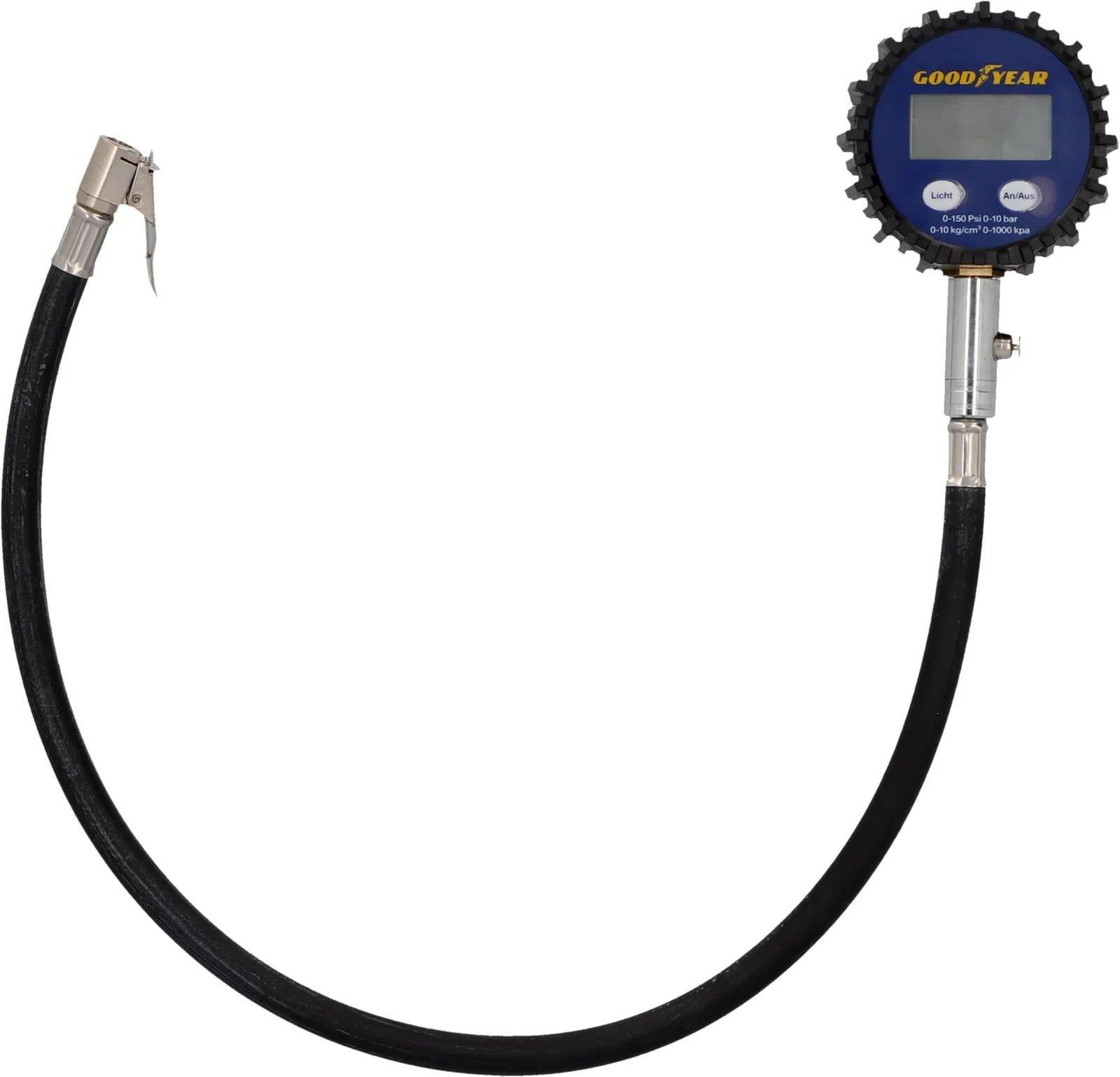 Cyfrowy manometr do opon Goodyear 0–10 bar z 50 cm przewodem