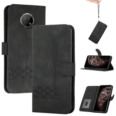 Czarne skórzane etui portfelowe do Nokia G300 OKZone