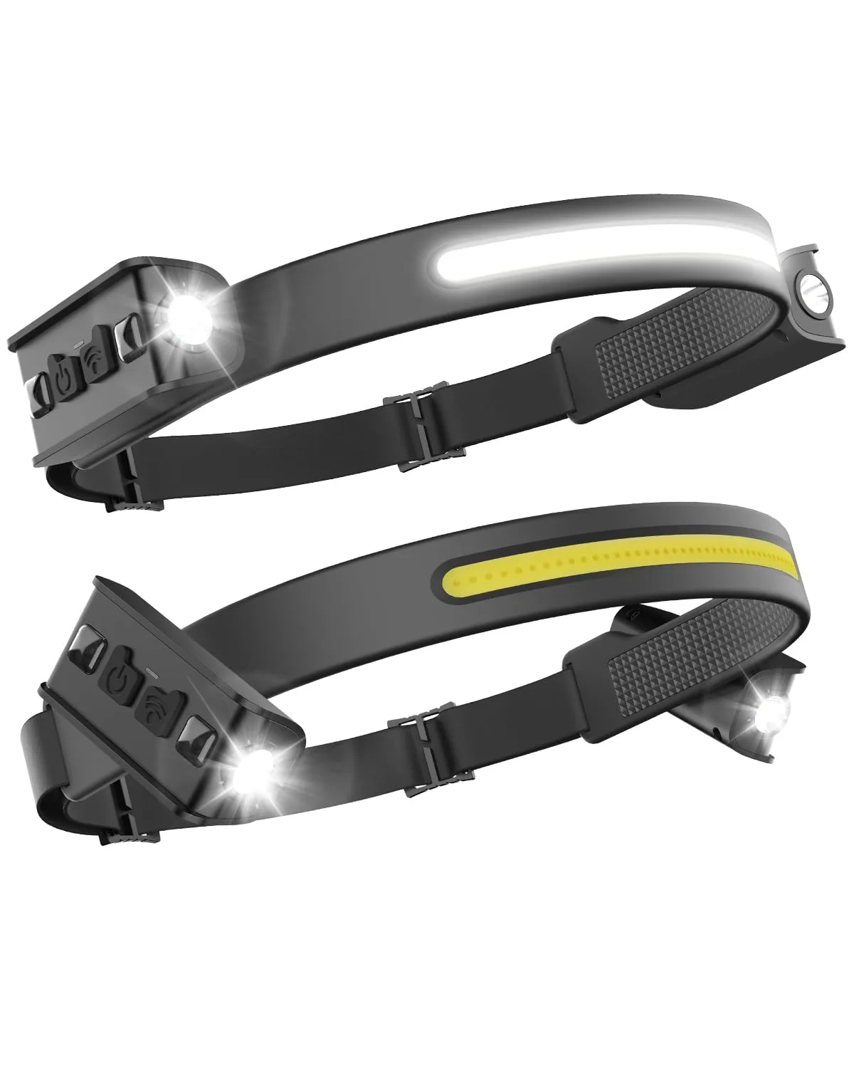 2 czołówki GY13-2 COB/XPE 230° z czujnikiem 2400mAh 2400mA IPX5 + kabel USB-C