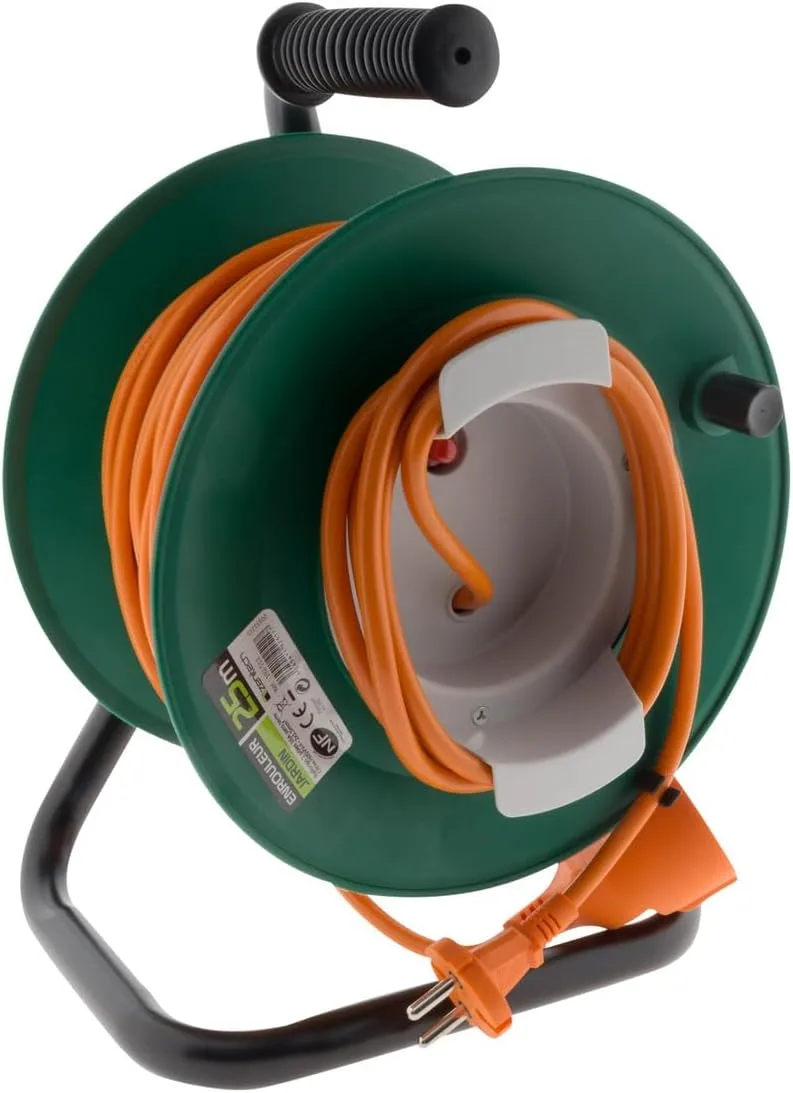 Przedłużacz na bębnie Zenitech 25 m 2×1,5 mm²