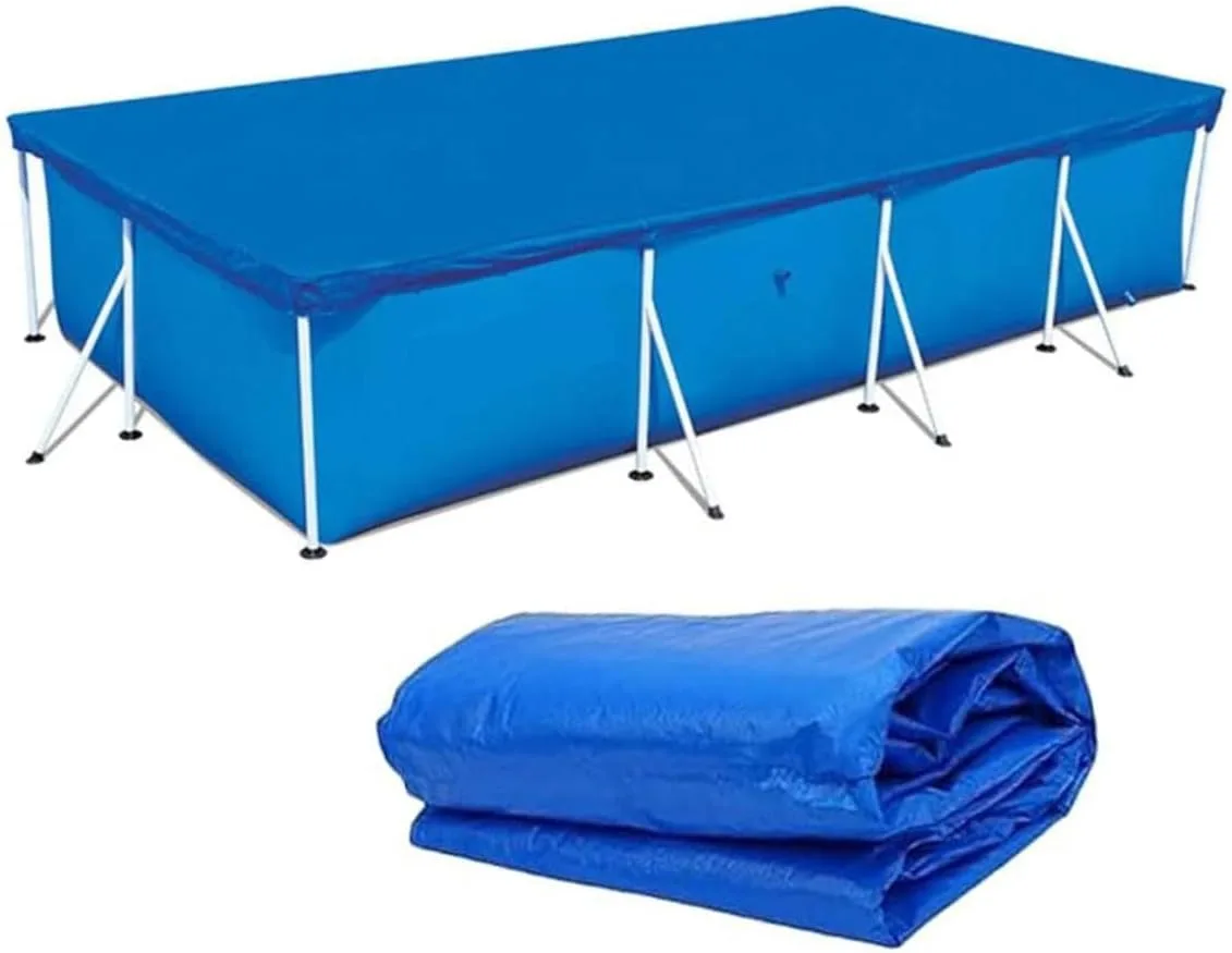 Pokrywa basenu Aokyuo grd-swp-001 na prostokątny 220×150 cm, niebieska z wiązaniami