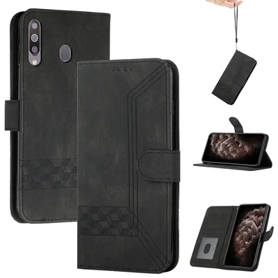 Czarne etui portfelowe do Samsung Galaxy A20s z 3 miejscami na karty OKZone