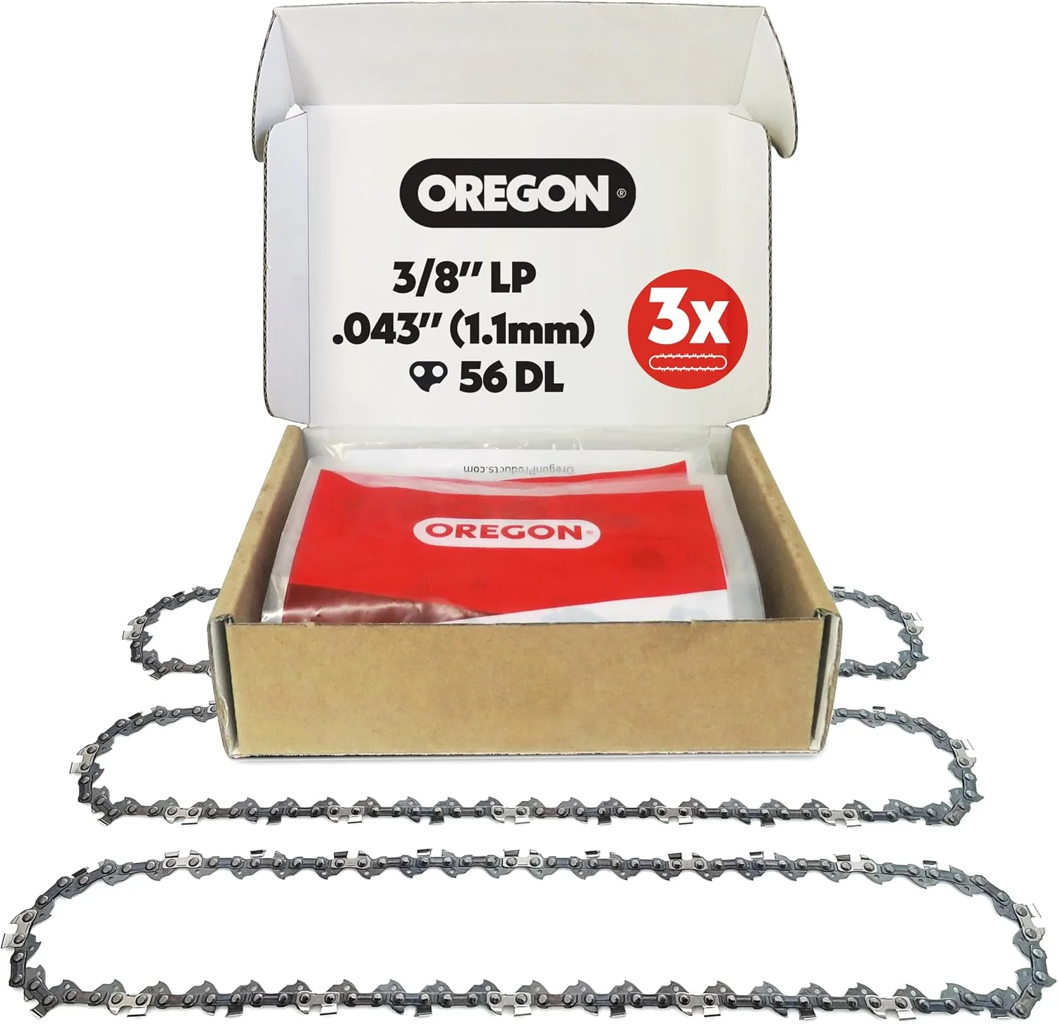 Łańcuch piły Oregon R56X3 3/8″ LP 1,1 mm 56DL do prowadnicy 40 cm 3 szt.