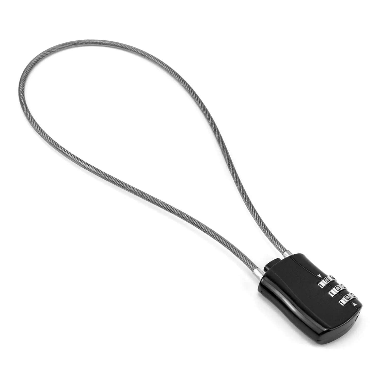 Trzycyfrowy zamek na kabel QWORK 41 cm czarny