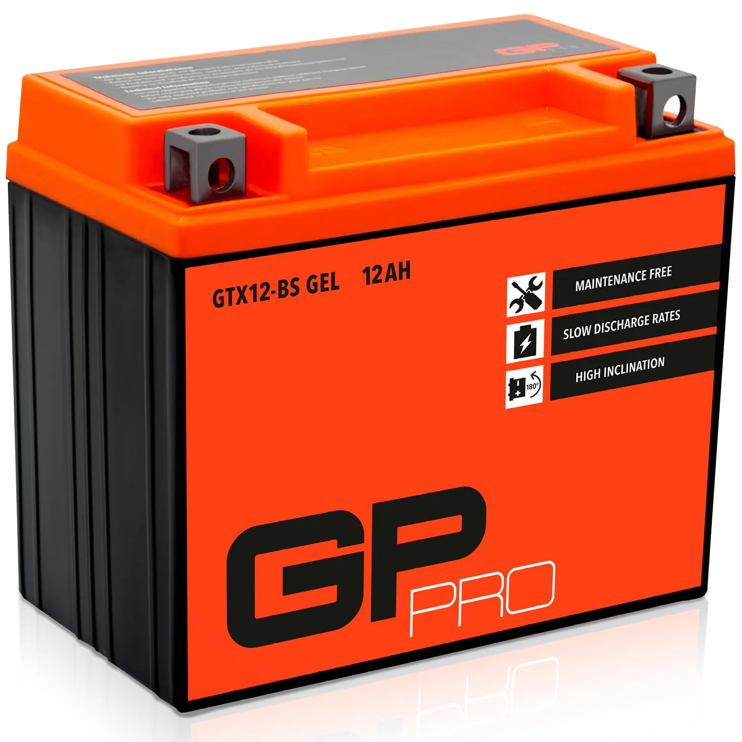 Bateria żelowa do motocykli GP-PRO GTX12-BS 12 V 12 Ah, lewa