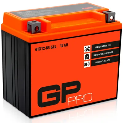 Bateria żelowa do motocykli GP-PRO GTX12-BS 12 V 12 Ah, lewa