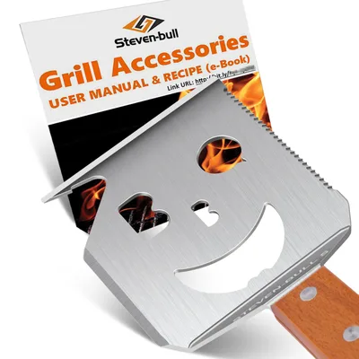 Wielofunkcyjna łopatka grillowa STEVEN-BULL z drewnianą rączką STEVEN-BULL S