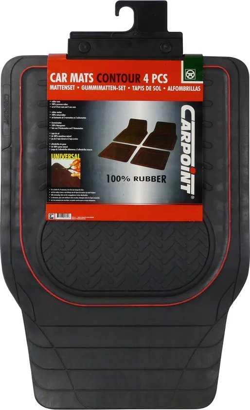 Carpoint Contour uniwersalne gumowe dywaniki samochodowe 4 szt.