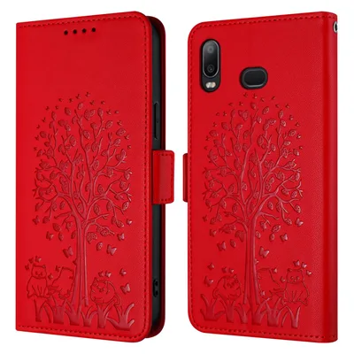 Czerwone etui portfelowe do Samsung Galaxy A10s i M01s Feyten