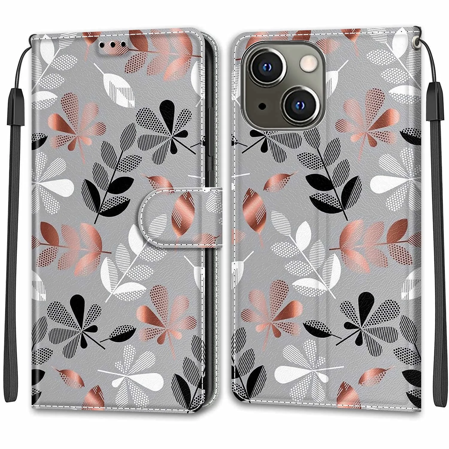 Skórzane etui-portfel z listami do iPhone'a 13