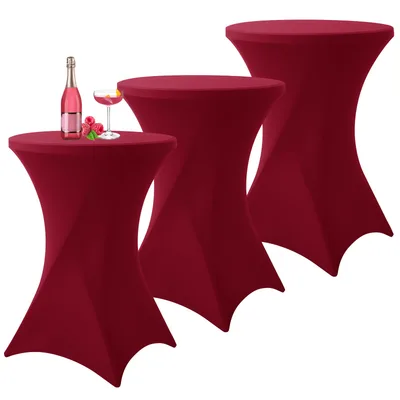 Elastyczne pokrowce na stół bistro Ø80–85 × 110 cm, zielone, 3 szt. YMHPRIDE