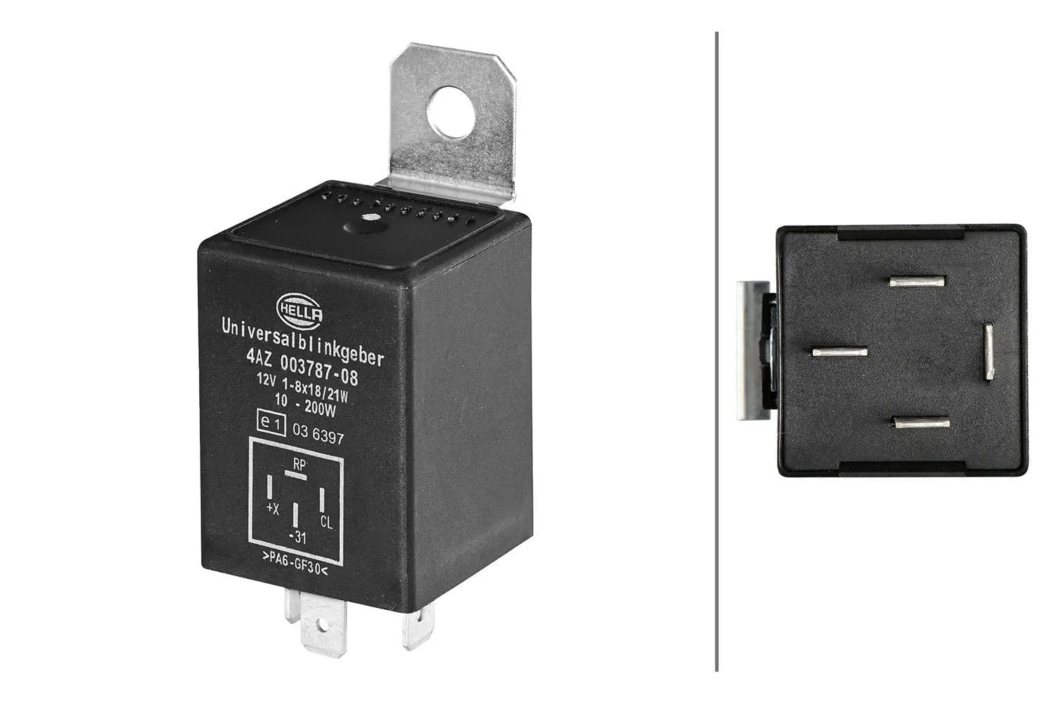 Przekaźnik kierunkowskazów HELLA 4AZ003787-081, 12 V, 4 piny