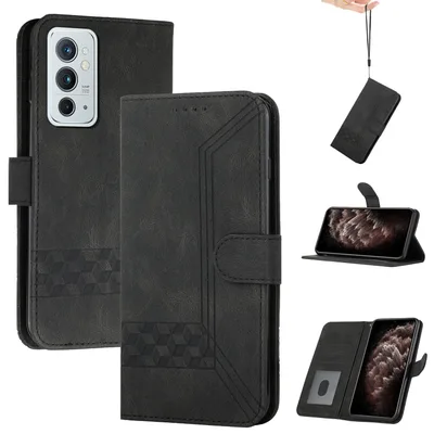 Czarne magnetyczne etui-portfel do OnePlus 9RT 5G z 2 miejscami na kartę OKZone