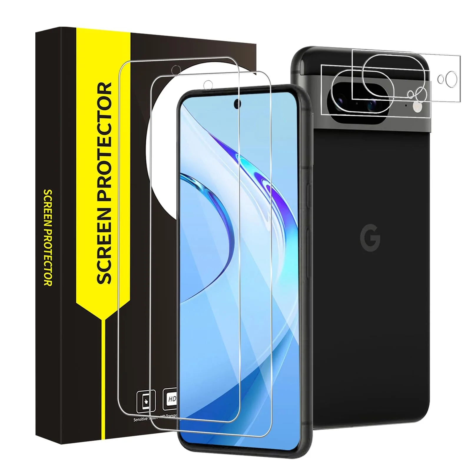 VSEER szkła ochronne na ekran i aparat do Google Pixel 8A 5G, 2+2 szt.