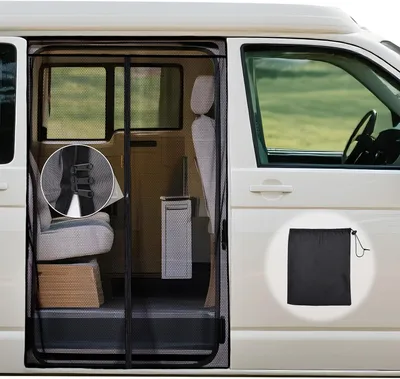 Siatka przeciw owadom na drzwi przesuwne ZATOOTO VW T5/T6 z zamkiem błyskawicznym
