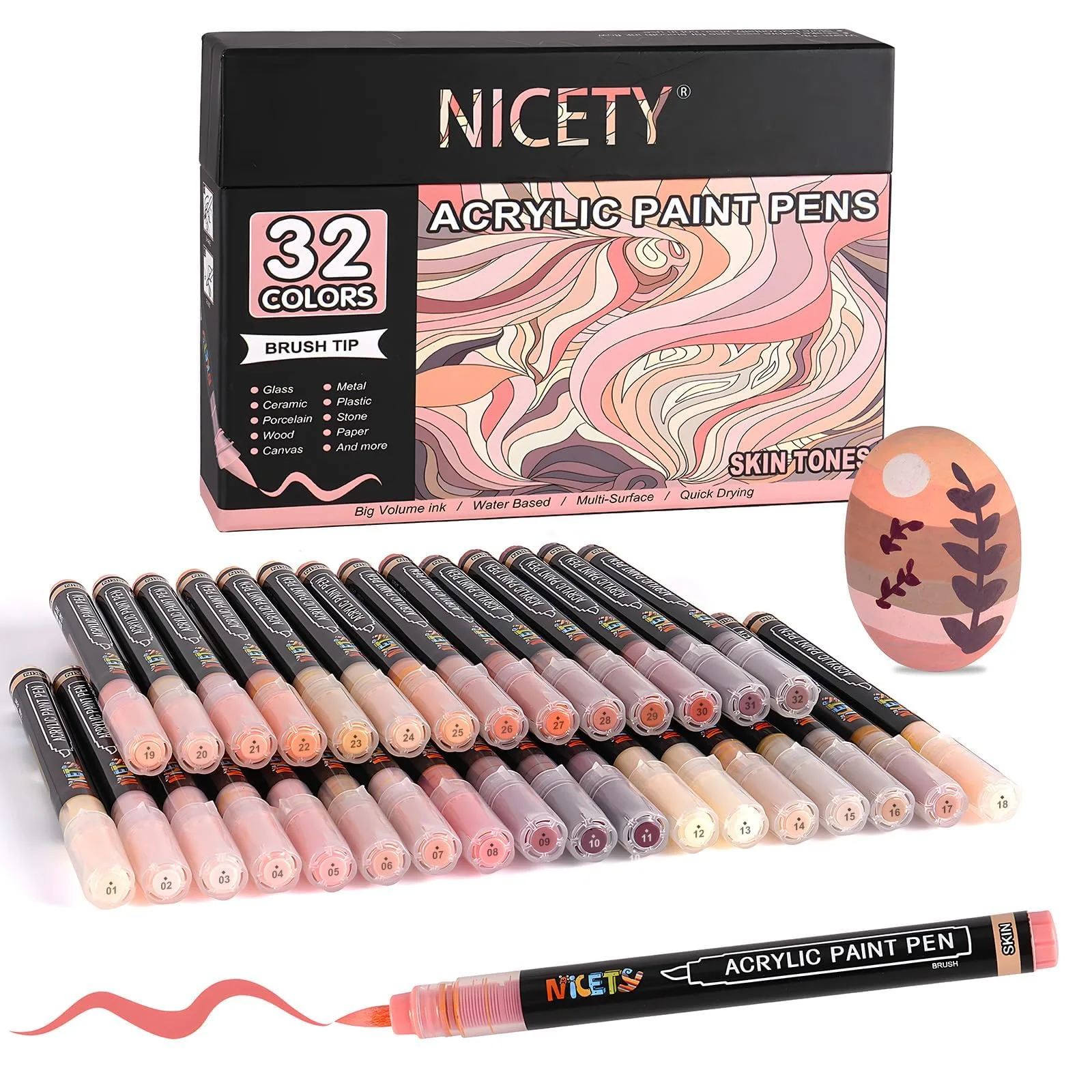 Markerki akrylowe NICETY 32 odcieni skóry