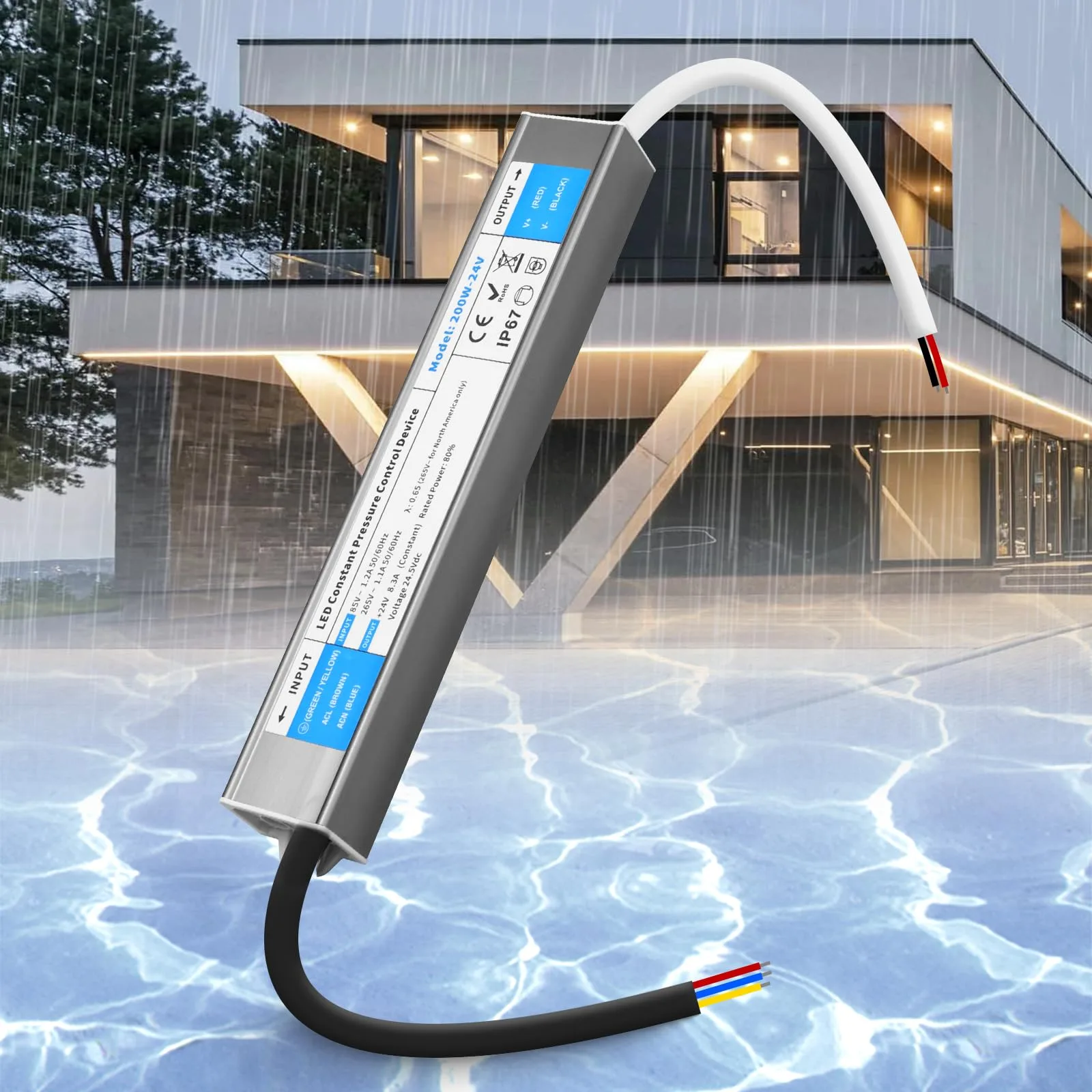 Zasilacz LED SUCIKORIO 24 V DC 200 W IP67, nieściemnialny