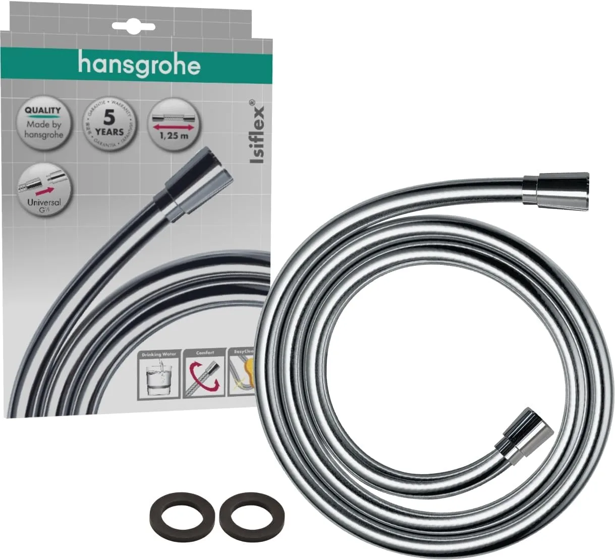Wąż prysznicowy hansgrohe Isiflex 28272000, 1,25 m, chromowany, G1/2