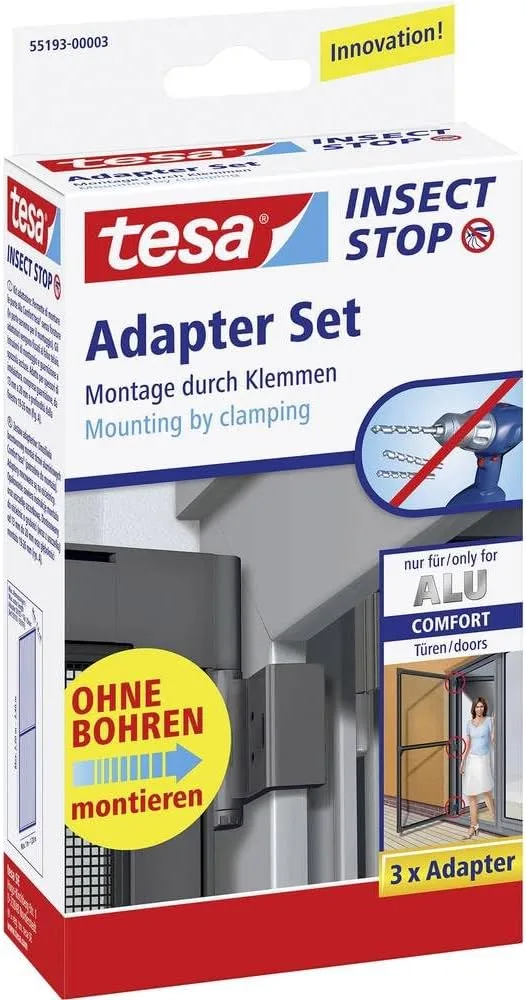 Adaptery montażowe do siatki drzwiowej tesa Insect Stop Alu Comfort