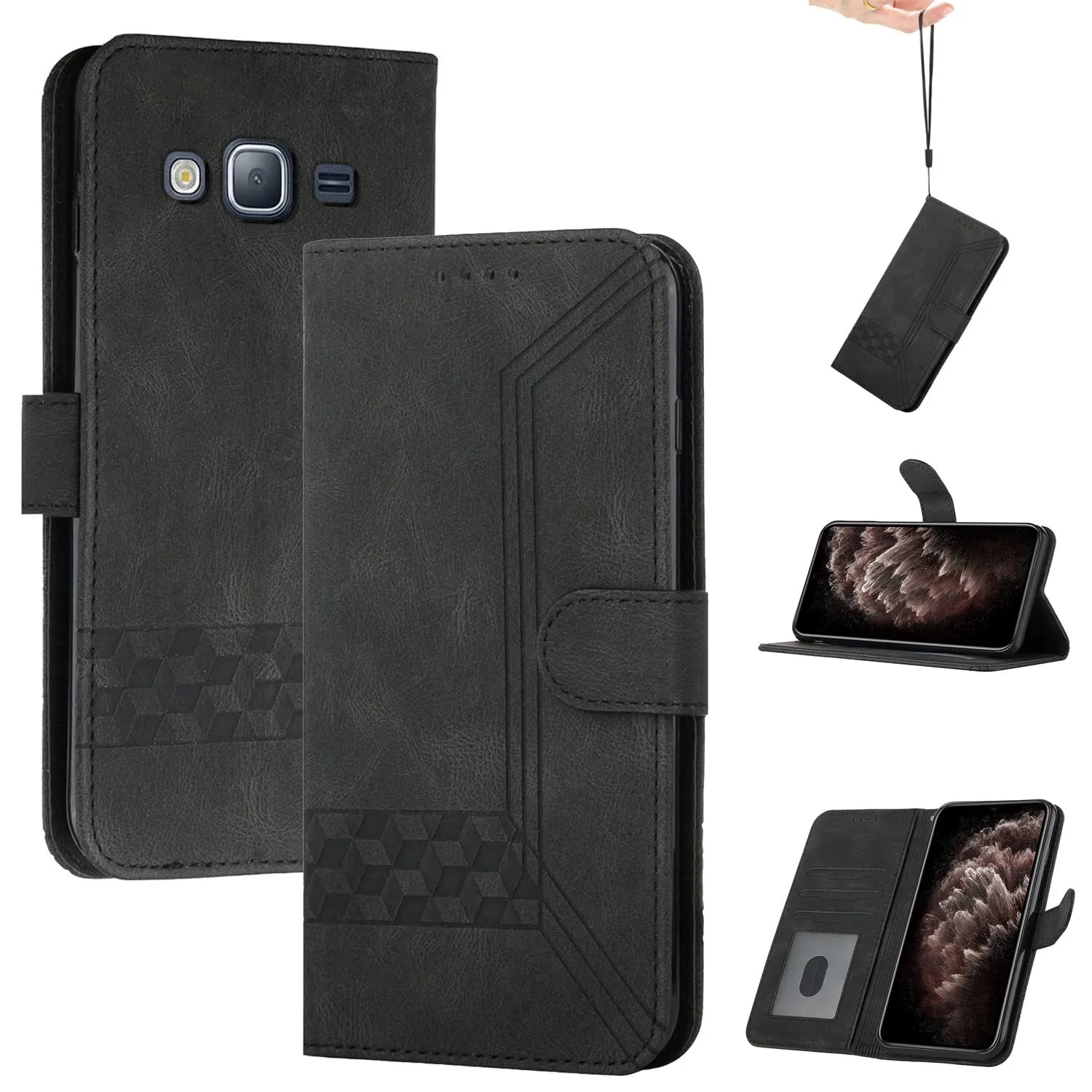 Czarna etui portfelowe do Samsung Galaxy J5 2016