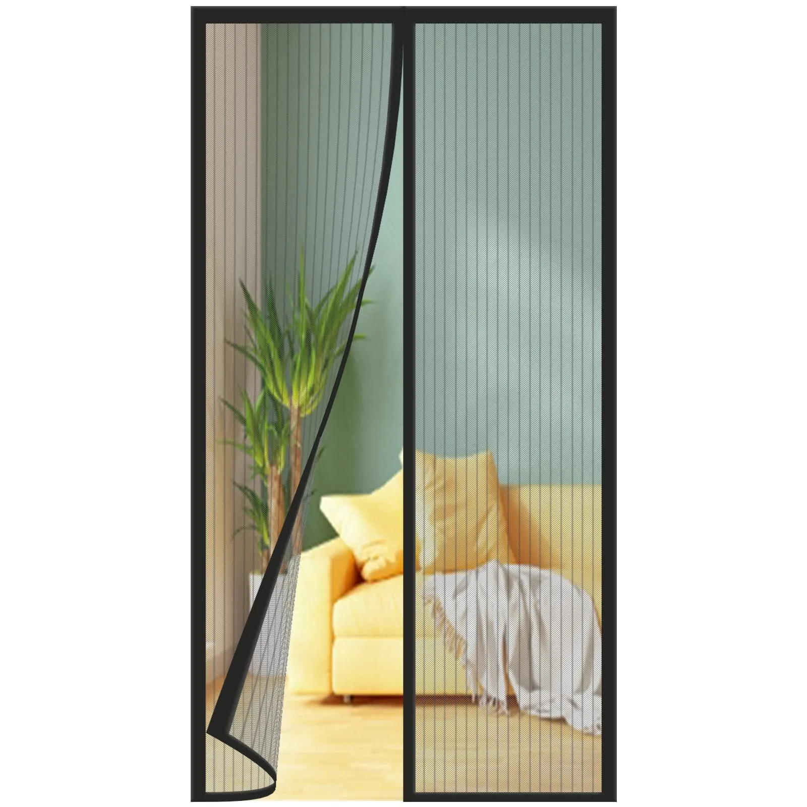 Siatka magnetyczna przeciw owadom do drzwi WENT 60×180 cm czarna