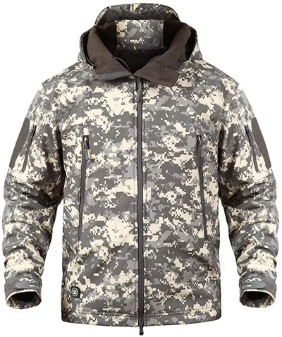 Memoryee męska kurtka softshell z kapturem ACU S