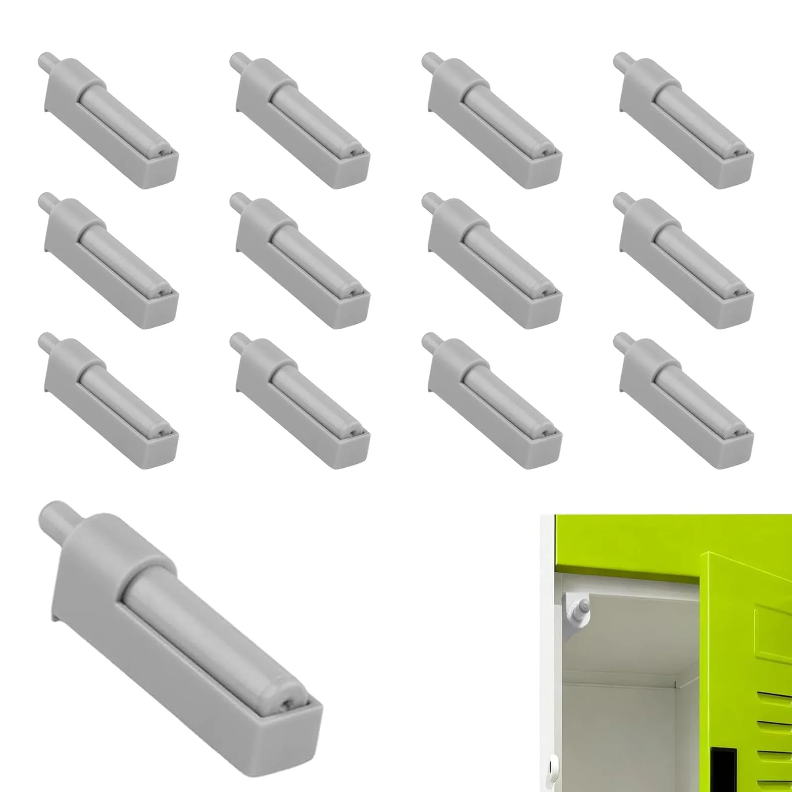 Tłumiki do drzwi meblowych HAOXYO tzq-16 push-to-open 12 szt. szare