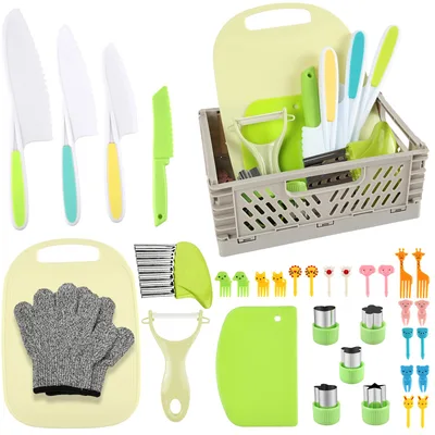 Zestaw kuchenny dla dzieci HOTUT 35 elementów, zielony