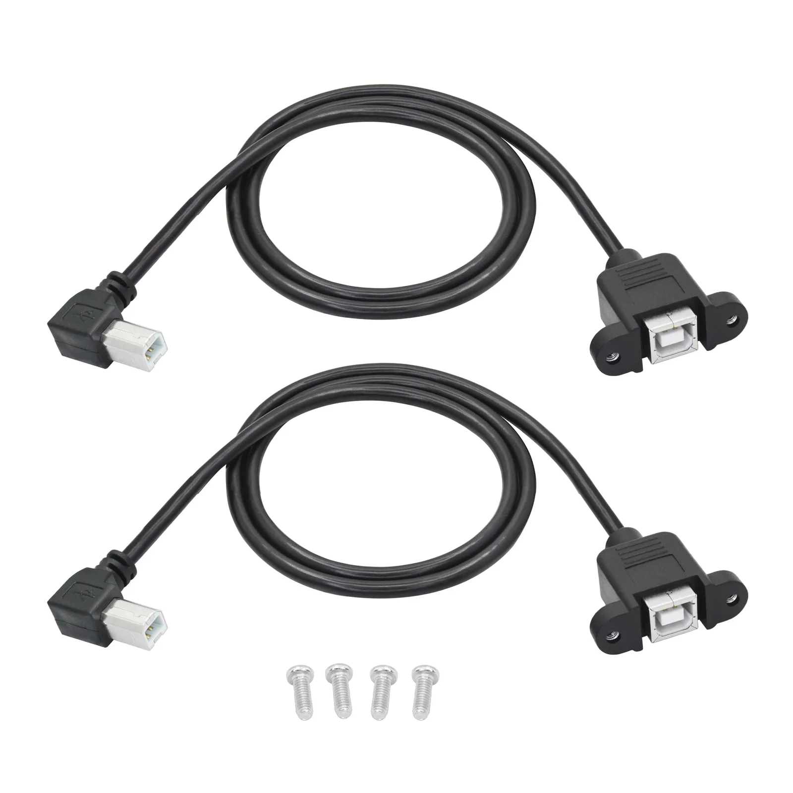 USB-B przedłużacze kabla Riertostng USB 2.0 90° 1,5 ft 2 szt.