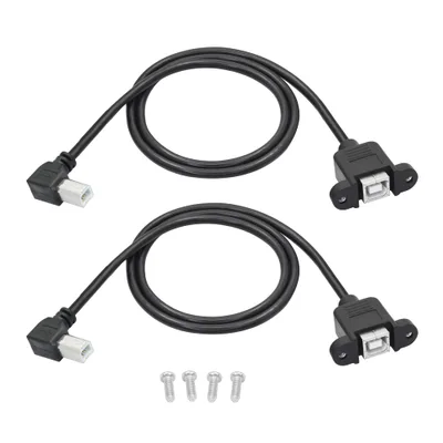 USB-B przedłużacze kabla Riertostng USB 2.0 90° 1,5 ft 2 szt.