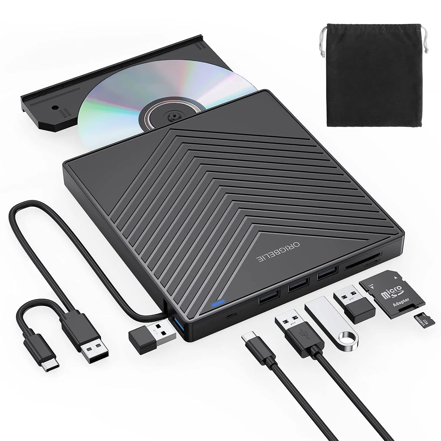 Zewnętrzna nagrywarka DVD ORIGBELIE BT669 USB 3.0 4×USB TF/SD