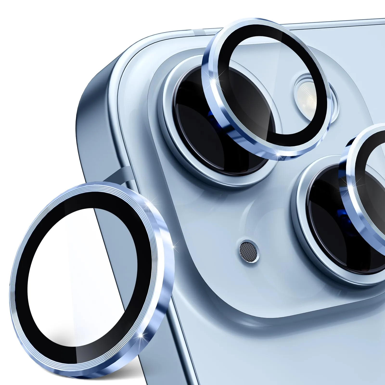 Kolorowe szkła ochronne na aparat do iPhone'a 15 i 15 Plus, zestaw 2 szt.