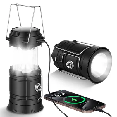 Latarnia LED kempingowa solarna HOTUT 5363940 – ładowanie USB