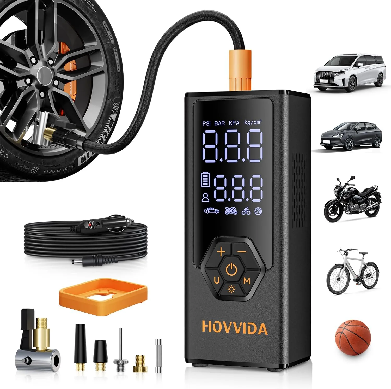 Kompresor do opon HOVVIDA AM41J3 7800 mAh 12 V