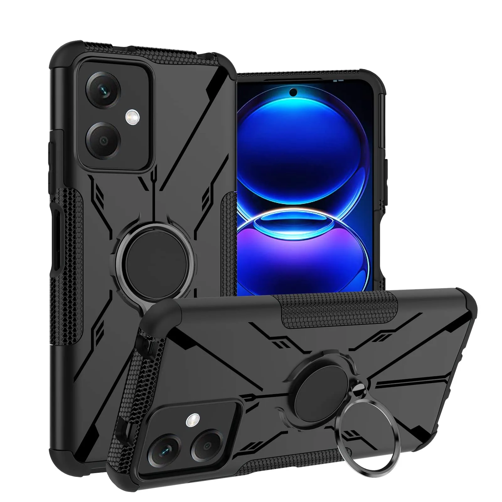 Etui z pierścieniem JRTAL dla Xiaomi Redmi Note 12 4G czarne