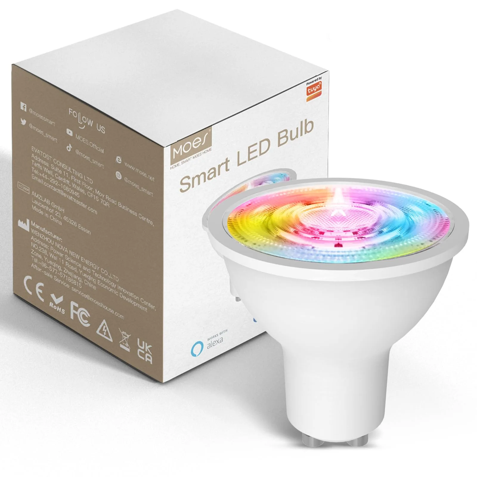 MOES ZigBee GU10 RGB inteligentna LED żarówka 5 W