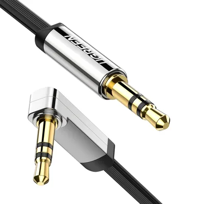 UGREEN 10599 płaski AUX kabel 3,5 mm samiec/samiec 2 m 90°