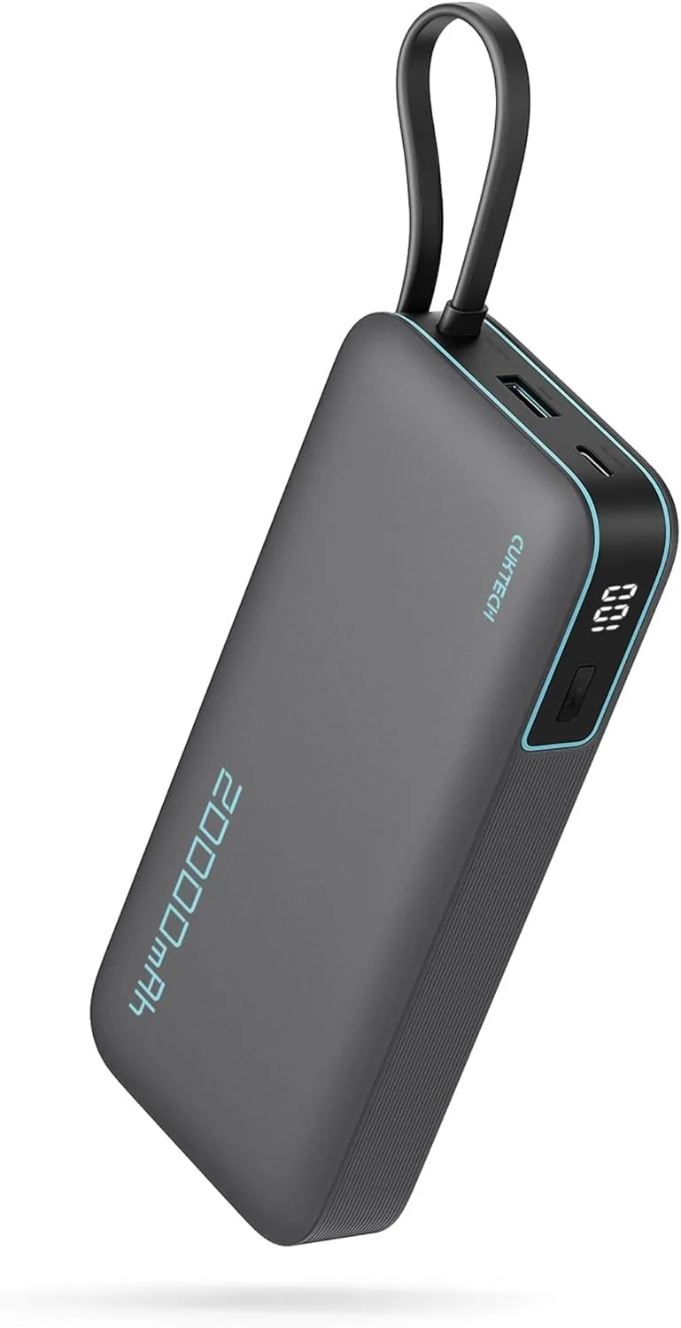 Power banka CUKTECH PB200N 20000 mAh 45 W z wbudowanym kablem USB-C