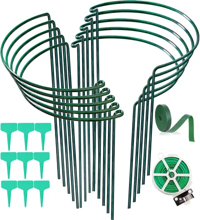 Półokrągłe metalowe podpory roślin 25×40 cm 10 szt. Laufunjoy