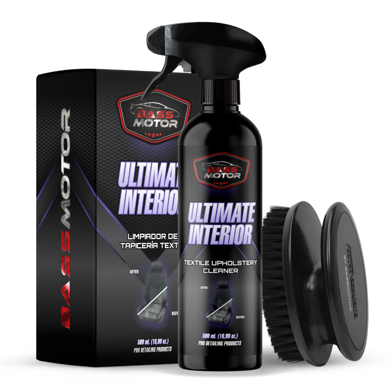 Środek do czyszczenia tapicerki tekstylnej samochodów Bass Motor Ultimate Interior UI 500 ml + szczotka