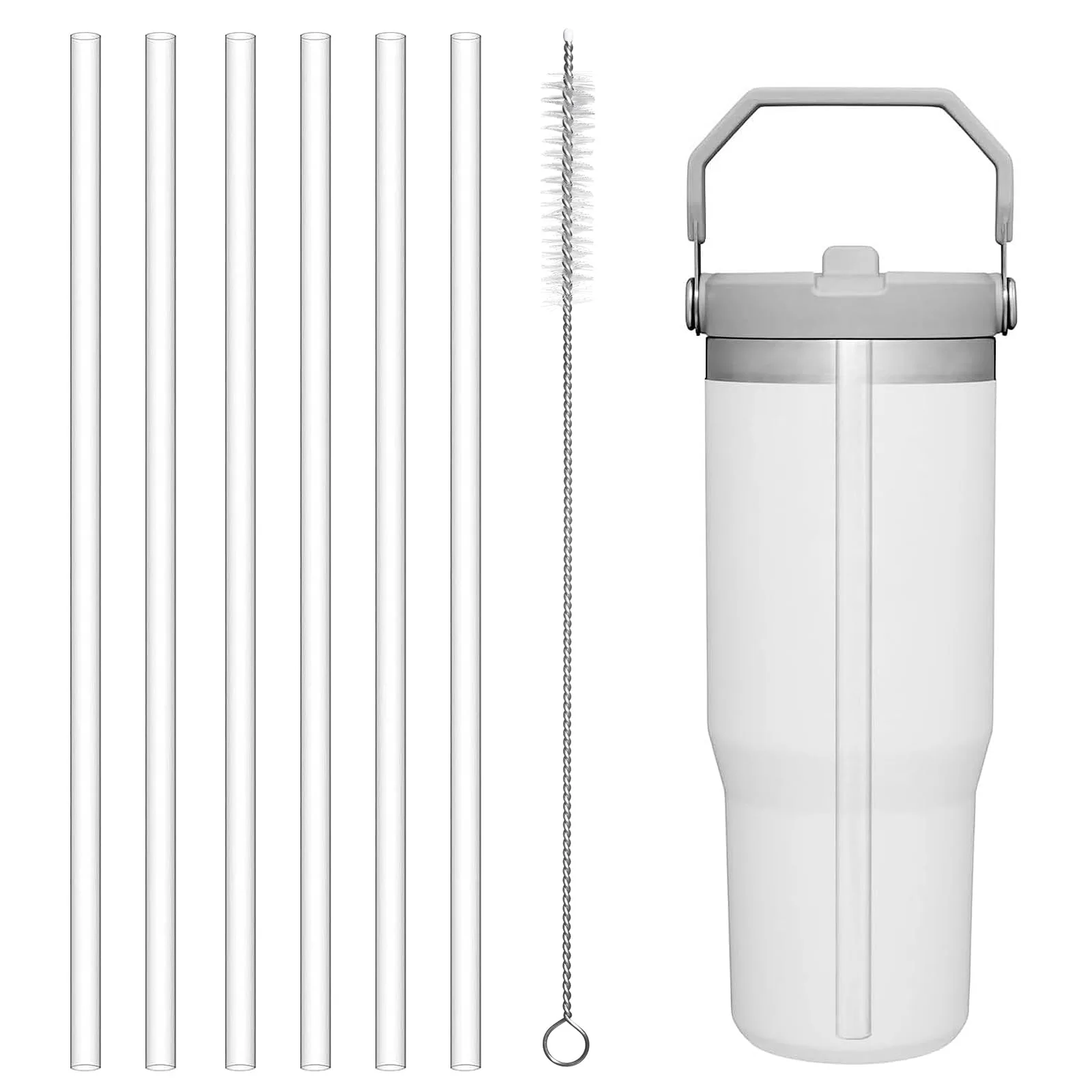 Słomki zapasowe Yuecda do Stanley IceFlow 30 oz, 6 szt., z szczotką