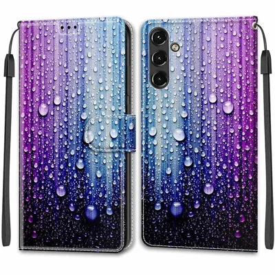 Fioletowo-niebieskie etui portfel do Samsung Galaxy A14 5G Feyten
