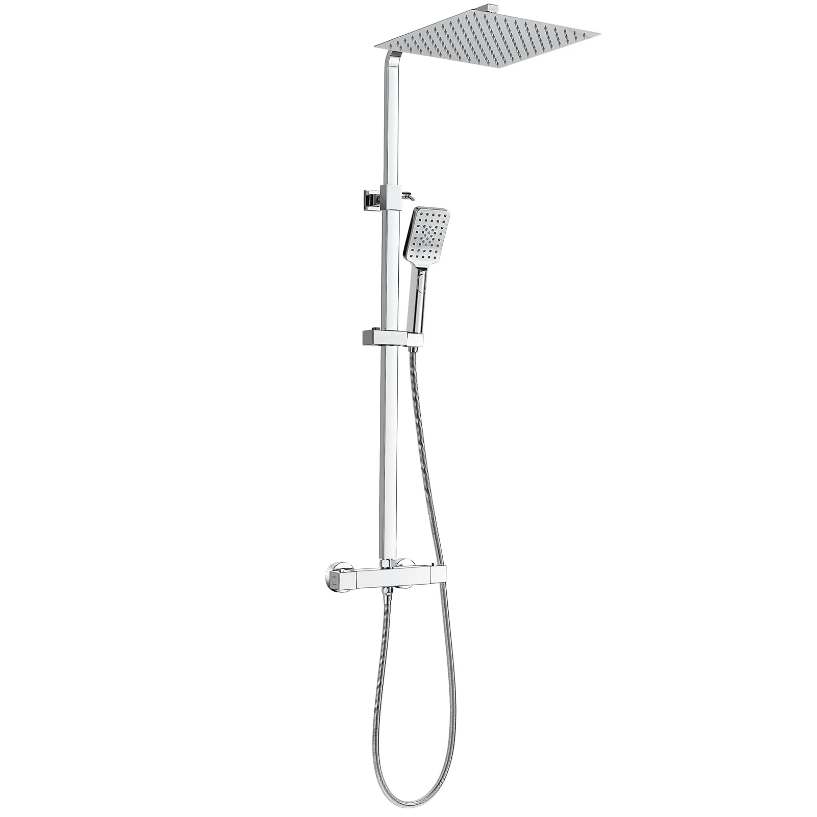 Bevankly termostatyczny zestaw prysznicowy 30 × 30 cm chrom