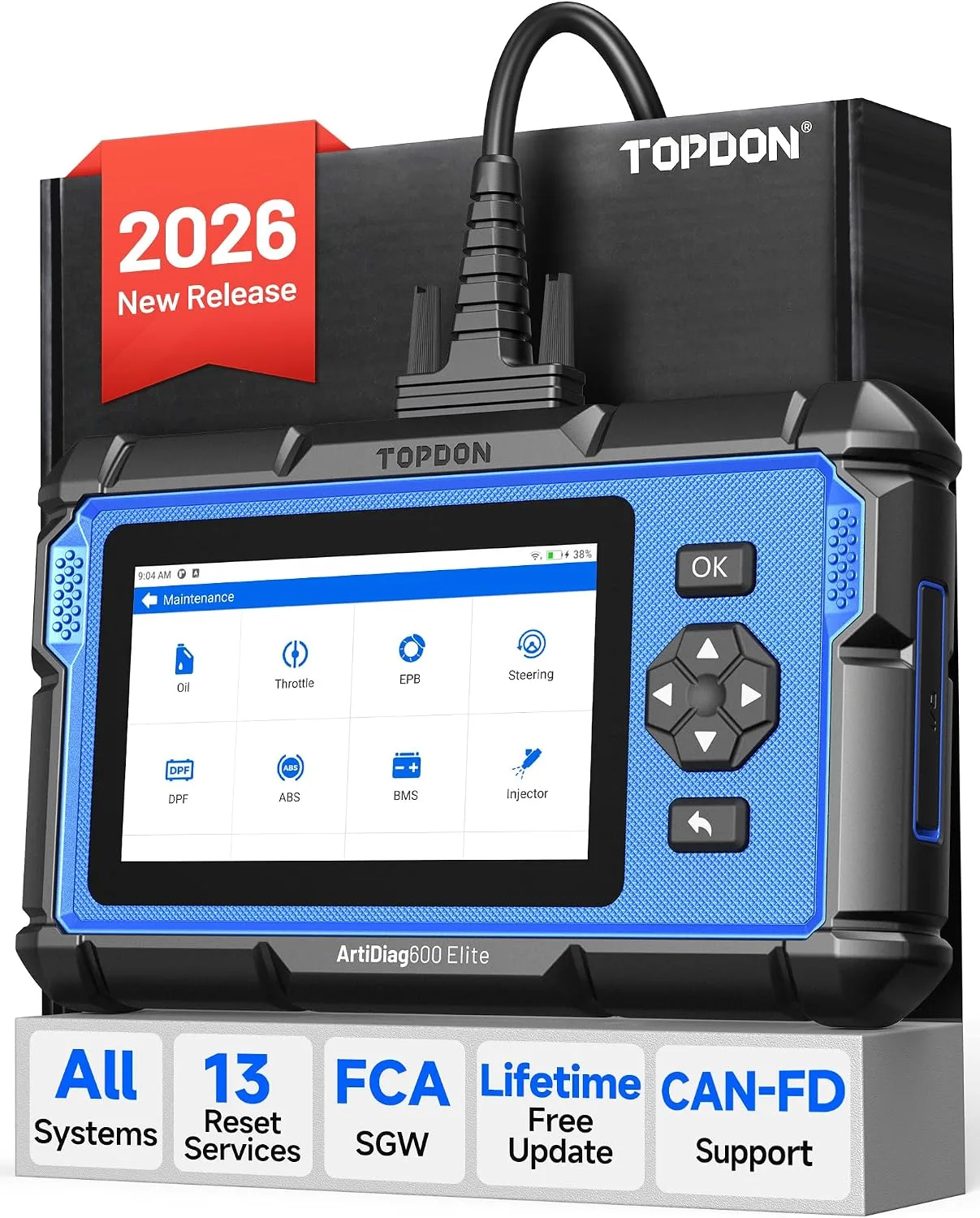 Autodiagnostyka OBD2 TOPDON ArtiDiag600 Elite 13 funkcji serwisowych