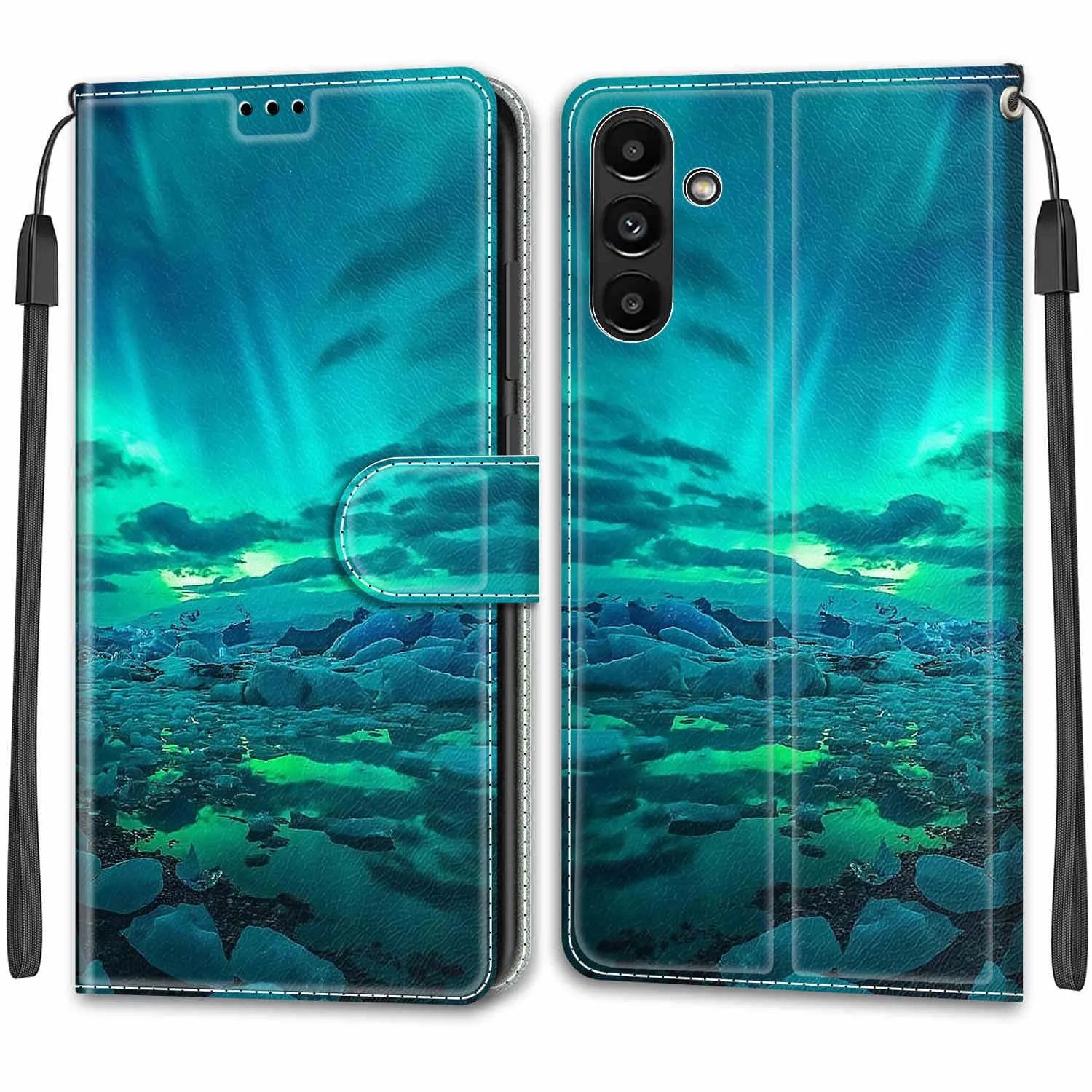 Fioletowe skórzane etui portfelowe do Samsung Galaxy A54 5G