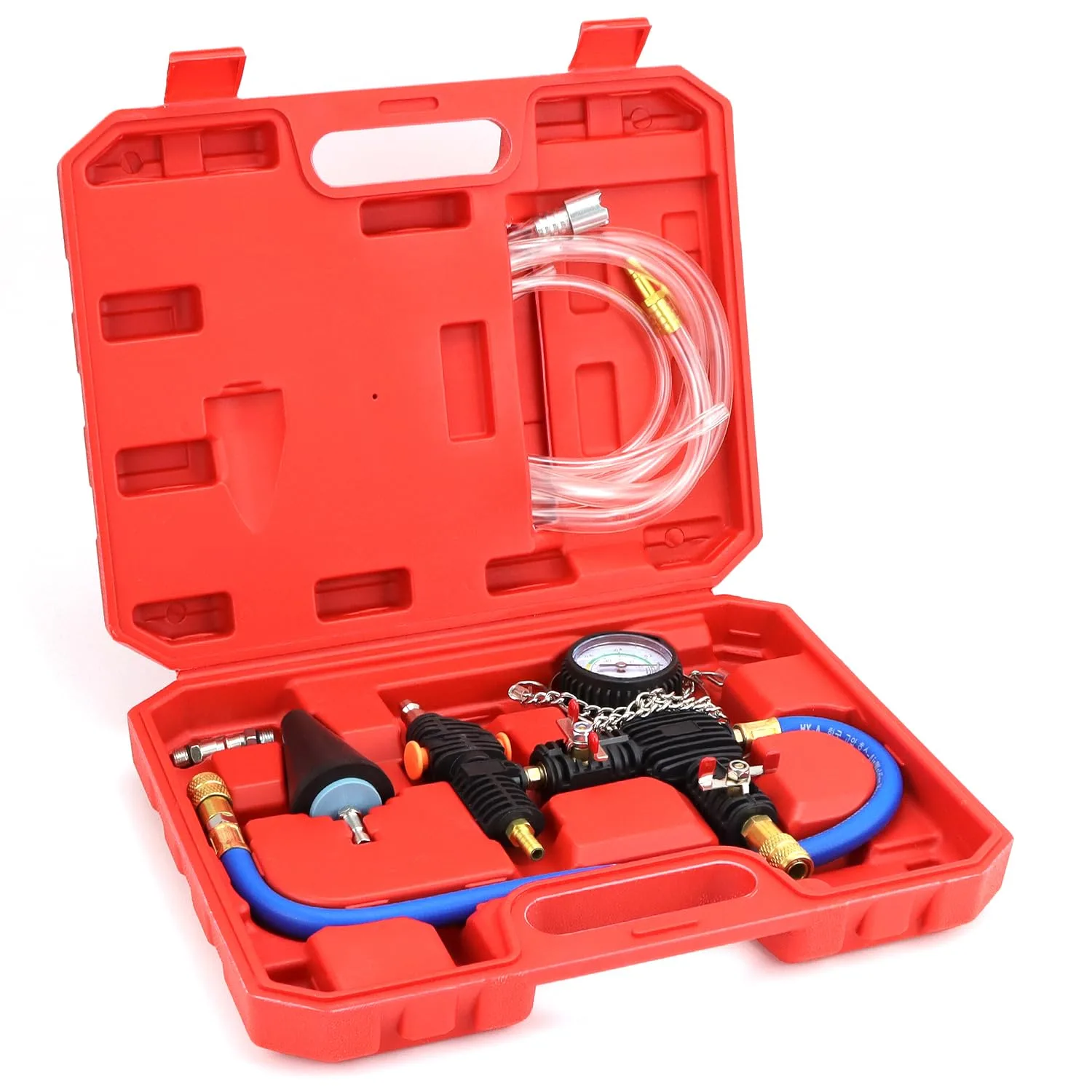 Zestaw do próżniowego napełniania układu chłodzenia QWORK WD45192 manometr 0 do −1 bar