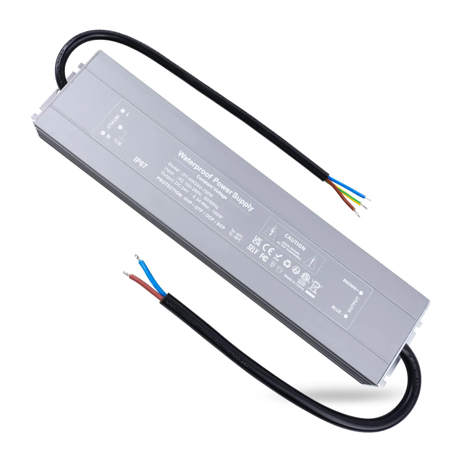 Zasilacz LED REYLAX RX-W24V-150W 24 V DC 150 W IP67 nieściemnialny