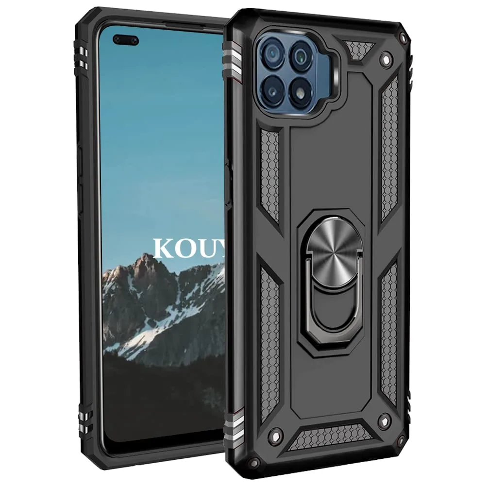 Czarne etui z obrotowym uchwytem do OPPO Reno4 Lite, F17 Pro i A93