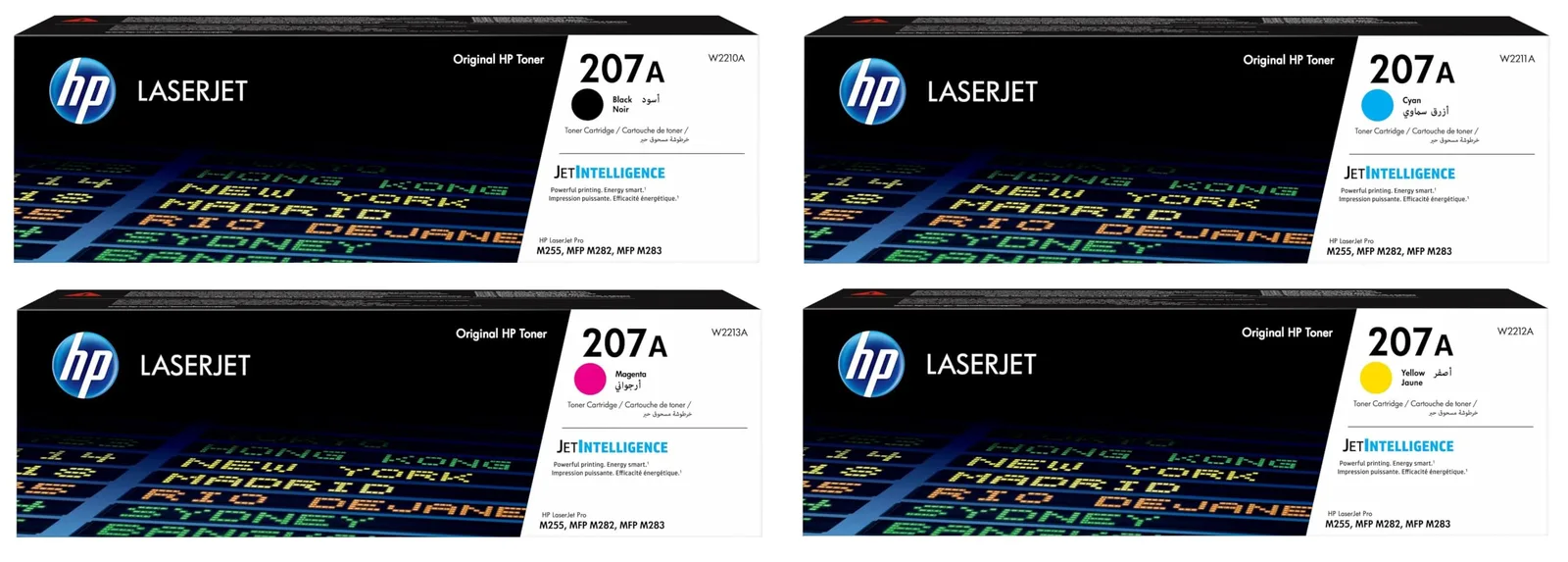HP 207A oryginalne tonery W2210A–W2213A CMYK 4 sztuki